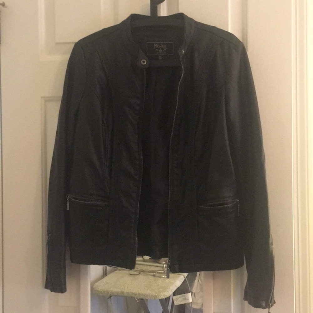 Faux leather jacket xs